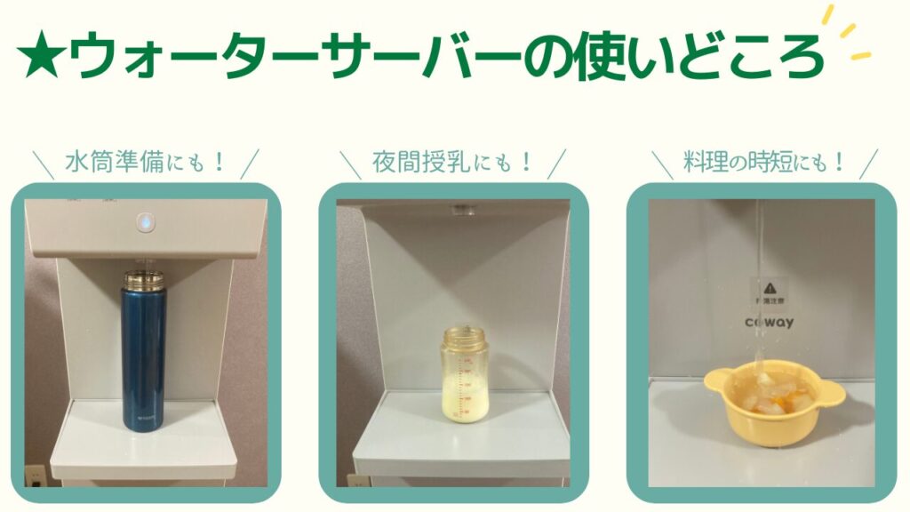 ウォーターサーバーの使いどころについての図解