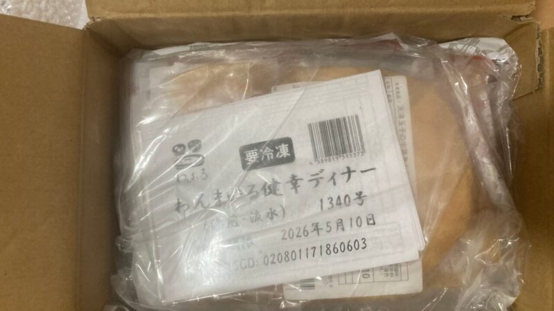 わんまいるの段ボールを開けた時の様子