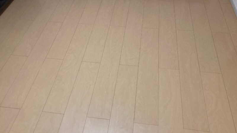 フローリングに何も敷いてない様子